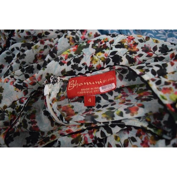 Bhanuni By Jyoti Anthropologie LIBRA 4 Green Black Floral Embroidered - Picture 4 of 5